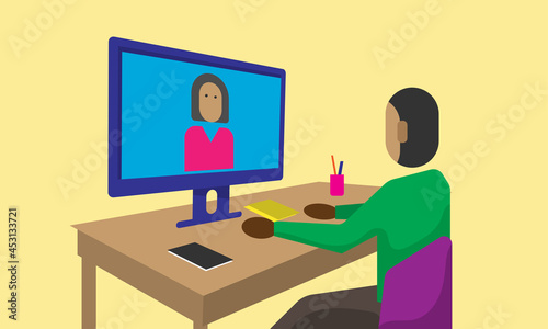 A child learning online frome home