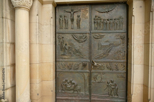 Door of the Marienwerder, Monastery one of the oldest churches in Hanover, Germany. photo