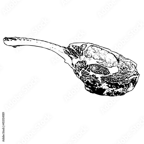 tomahawk beef sketch illustration