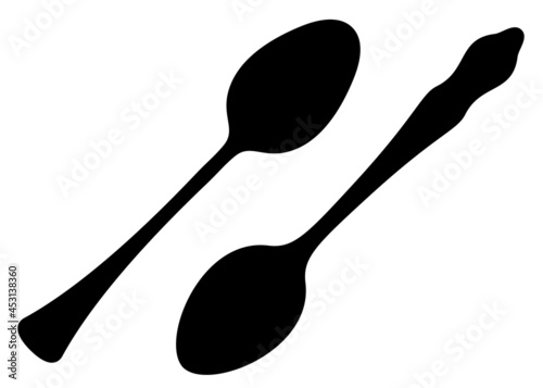 Tablespoons and tea spoons. Vector image.