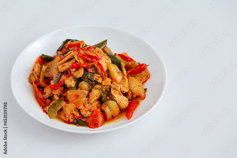 Stir fried chicken with roasted chili paste Stir fried chicken with roasted chili paste