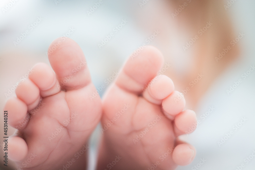 White Baby feet from below