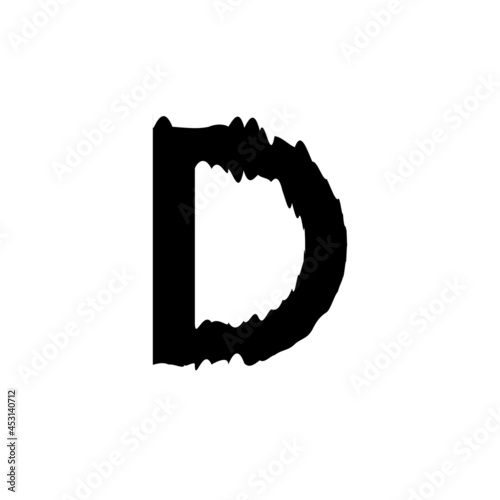 Foto Abstract horror scary logo design letter d
