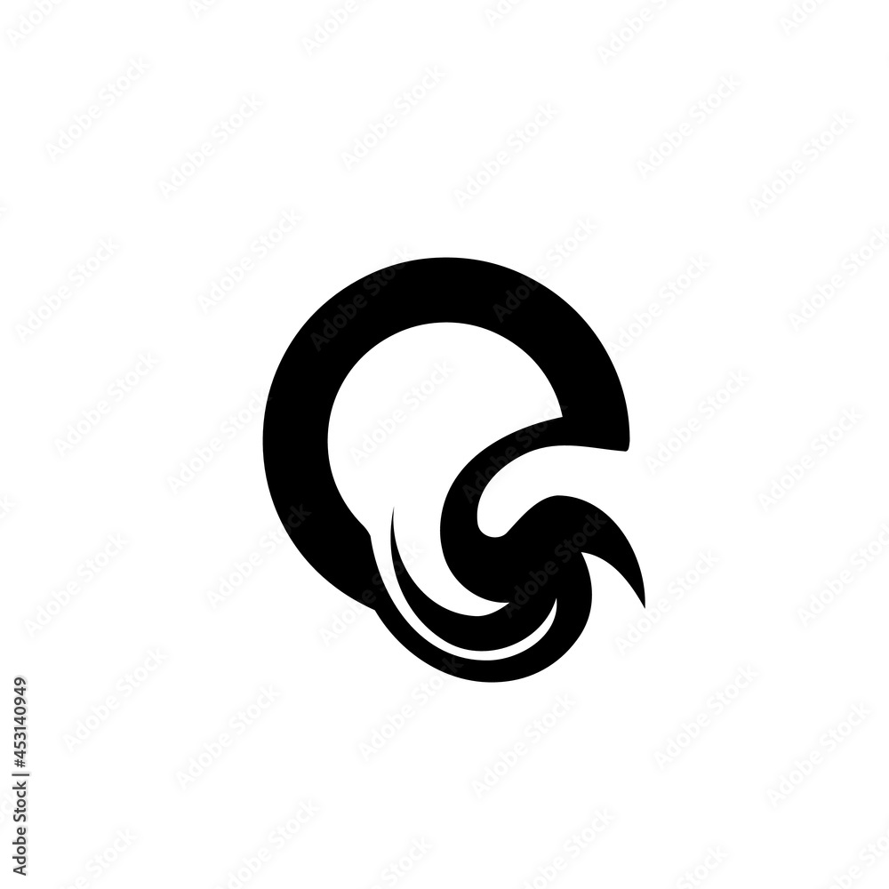Abstract horror scary logo design letter o Abstract horror scary logo design letter o
