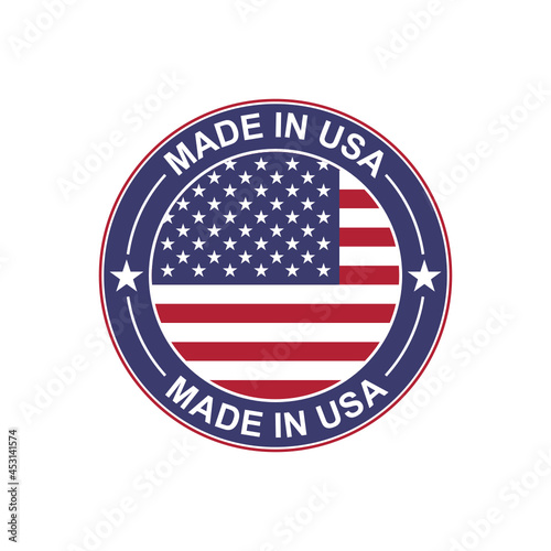 Made in the USA label. Made in the USA logo. American flag SVG icon. USA flag icon. The United States label.