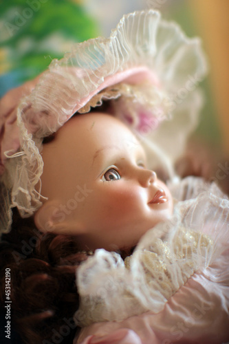 a beautiful doll in the blurriness