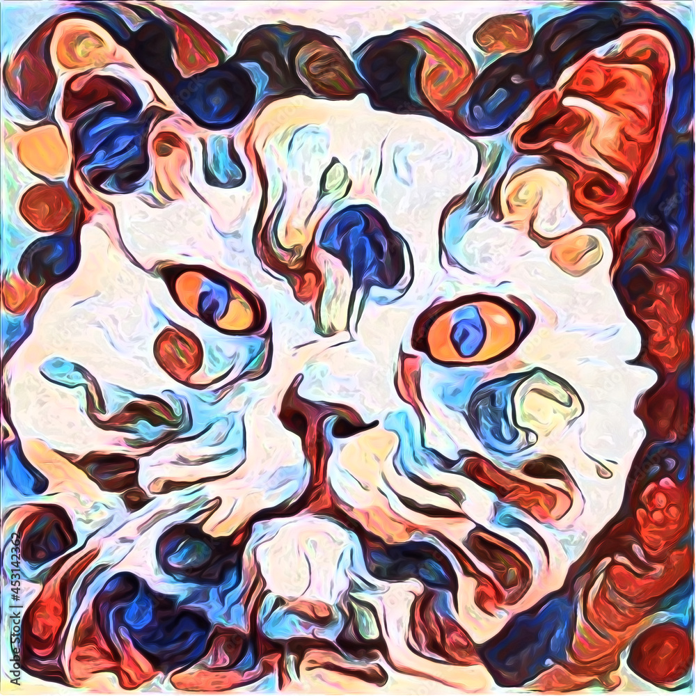 Abstract Cat Painting Abstract Cat Painting