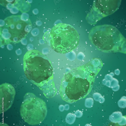 Medical background, Gram-positive spore-forming obligate anaerobic bacteria of the genus Clostridium, 3D rendering photo