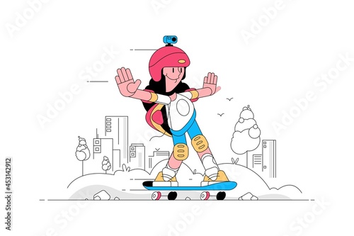 Teen on skate