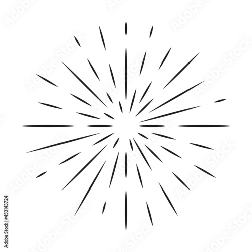 Sun burst isolated vector clip art. Rays of light on white background.