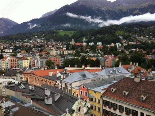 A town view from above of Innsbruck