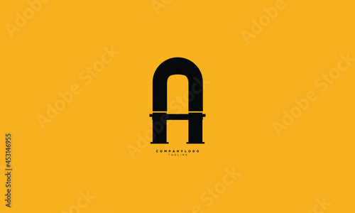 NA, NHA, Abstract initial monogram letter alphabet logo design