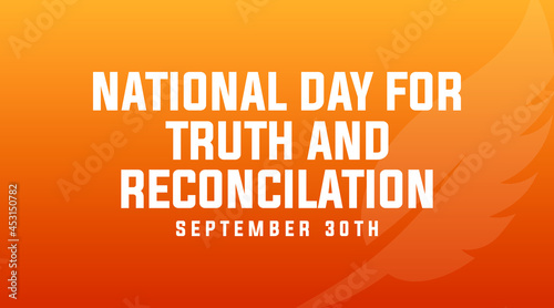 national day of truth and reconciliation modern creative banner, design concept, social media post with white text on an orange background 