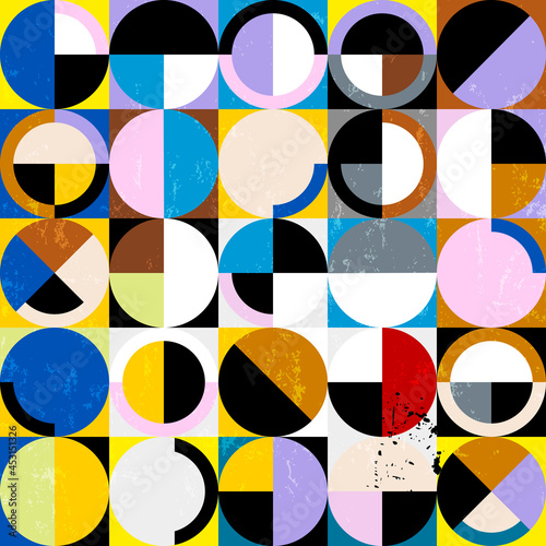 abstract geometric background pattern, retro style, with circles, squares, semicircle, paint strokes and splashes, seamless Free Download abstract geometric background pattern, retro style, with circles, squares, semicircle, paint strokes and splashes, seamless - GFXLoad