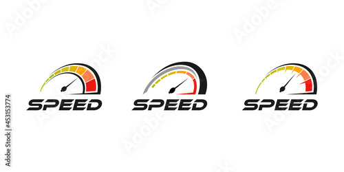 Speedometer, speed rpm logo icon design collection