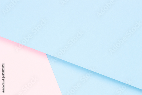 Pastel colored paper texture background. Minimal geometric shapes and lines in light blue and pastel pink color