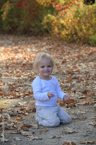 Kid Girl Child Enjoying Nature Paths in Autumn