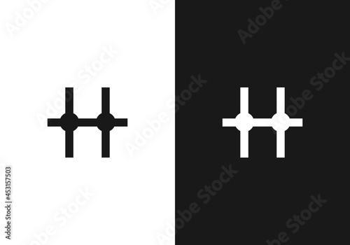 Scaffolding logo With Minimal Letter H in Vector 