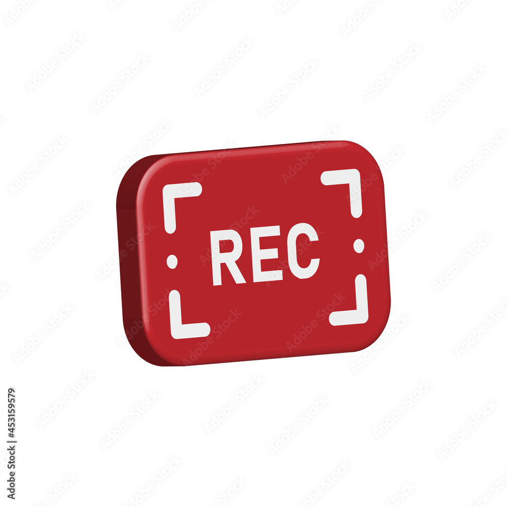 Rec 3d icon. Vector illustration. Recording camera icon vector illustration Rec 3d icon. Vector illustration. Recording camera icon vector illustration