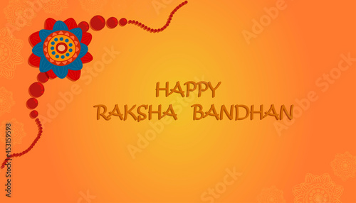 Happy Raksha Bandhan celebration banner, poster or creative card design, vector illustration.