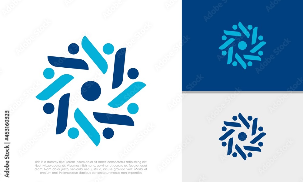 Fototapeta premium Human Resources Consulting Company, Global Community Logo.