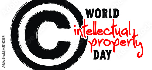 World Intellectual Property Day. 26 April. Copyright concept. Flat vector icon or pictogram. concept of protection of copyright, intellectual property or properties. c, ©, symbol.
