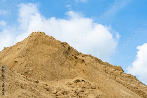 Coarse Sand pile and Find Granular Sand pile and fill Sand pile. used to make concrete    to create  path   to create  floor. Sand texture   Sand  background and Sand isolated.