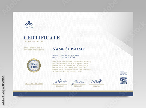 Modern Design Certificate. Certificate template awards diploma background vector modern design simple elegant and luxurious elegant. layout horizontal in A4 size