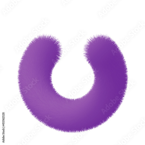 Modern fluffy hairy furry logo design letter u
