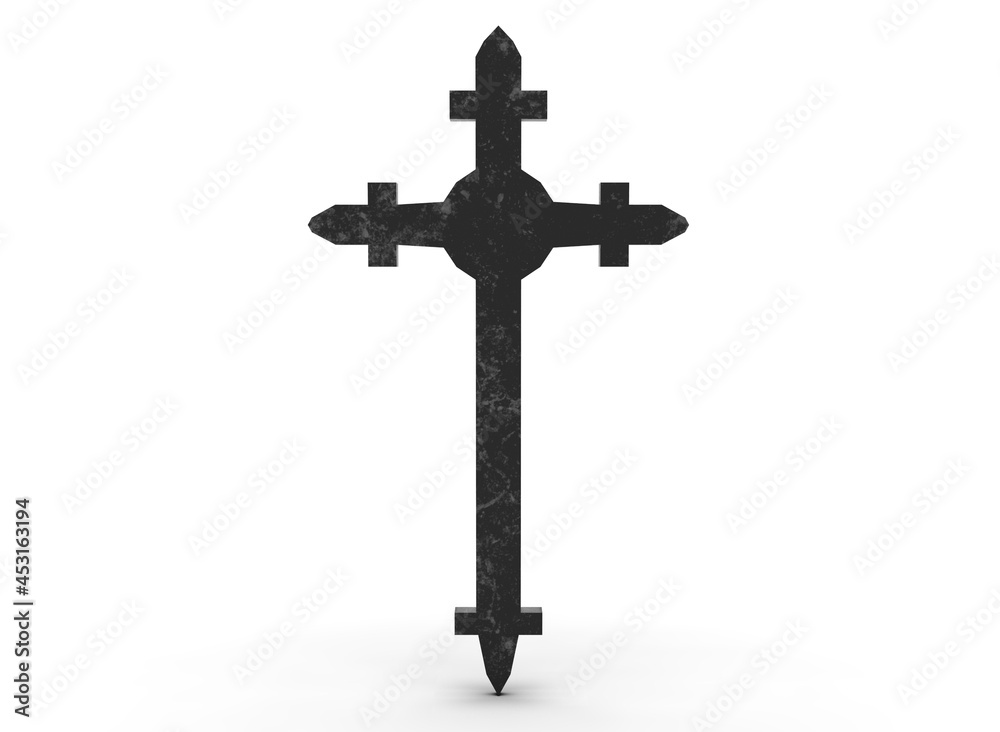 Grave cross on a white background 3d-rendering Grave cross on a white background 3d-rendering