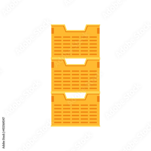 Yellow Crate stack cartoon vector. free space for text. wallpaper.