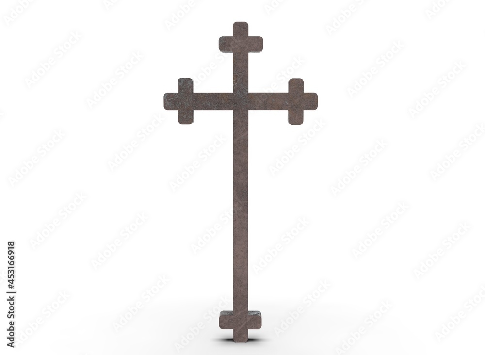 Grave cross on a white background 3d-rendering Grave cross on a white background 3d-rendering