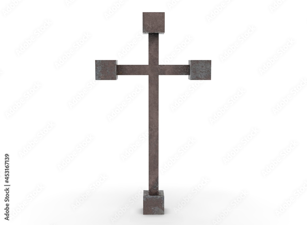 Grave cross on a white background 3d-rendering Grave cross on a white background 3d-rendering