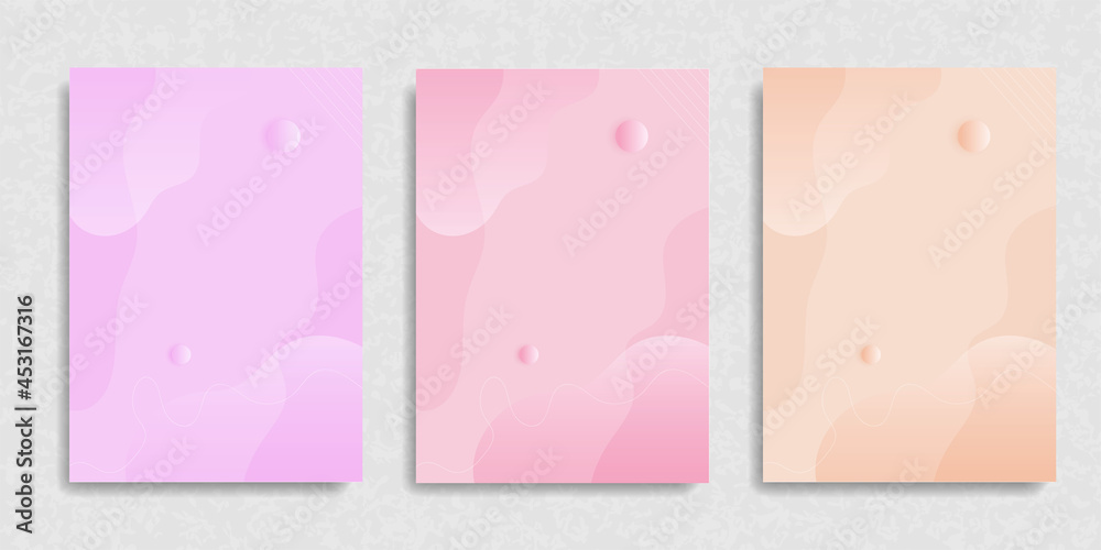 Set of abstract premium light pink, purple and beige wavy background with gradient color. Vector illustration Set of abstract premium light pink, purple and beige wavy background with gradient color. Vector illustration