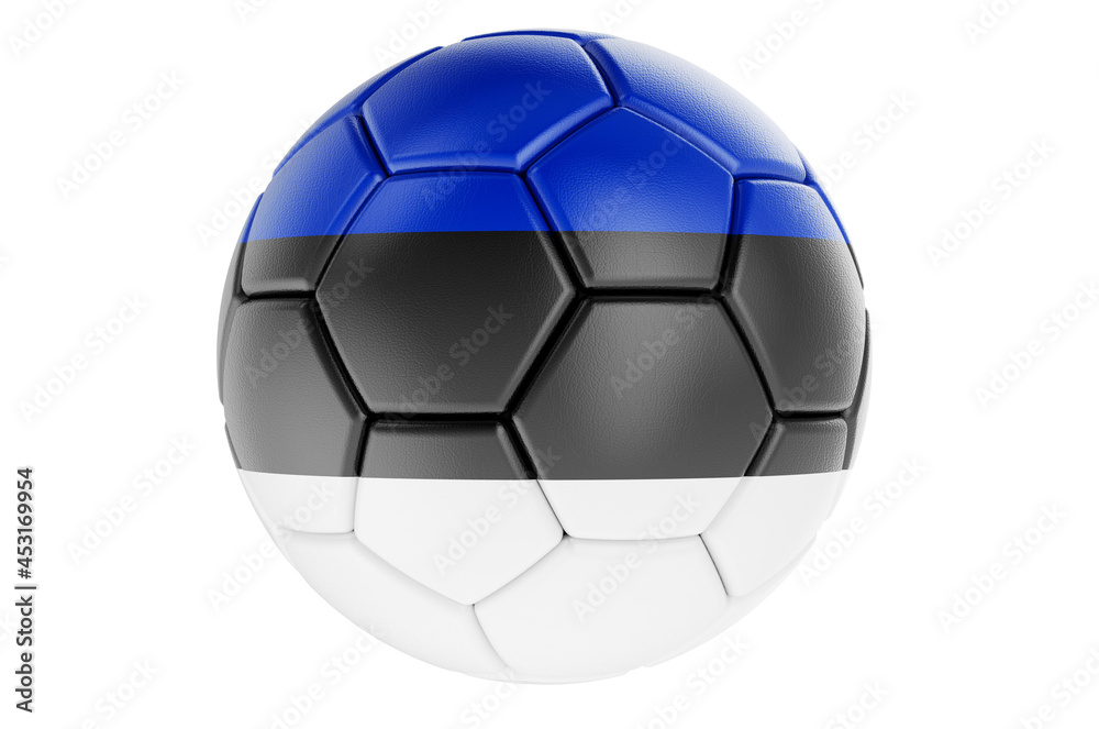 Fototapeta premium Soccer ball or football ball with Estonian flag, 3D rendering