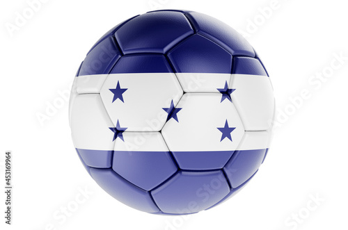 Soccer ball or football ball with Honduranian flag  3D rendering
