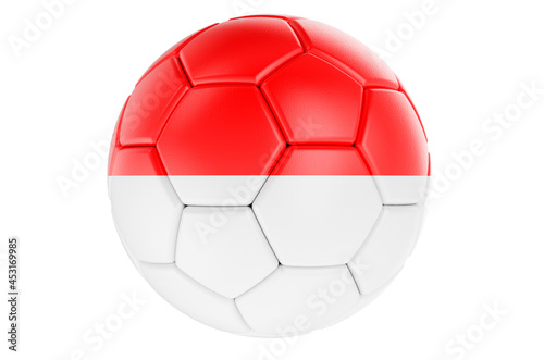 Soccer ball or football ball with Indonesian flag  3D rendering