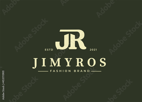 initial j r letter logo design template, Vector illustrations