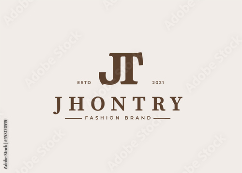 initial j t letter logo design template, Vector illustrations