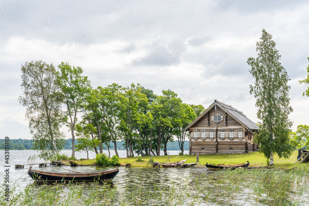 Wooden old houses on the Kizhi island. Karelia. Russia. Wooden old houses on the Kizhi island. Karelia. Russia.