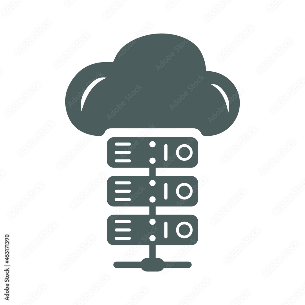 Data, storage, hosting, server icon. Gray vector design. Data, storage, hosting, server icon. Gray vector design.