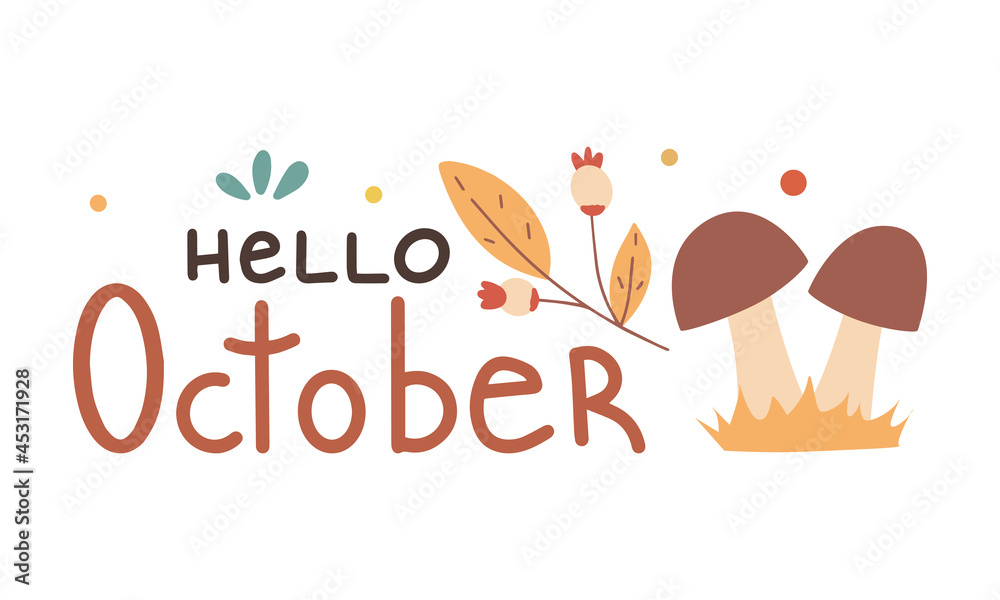 Autumn love colorful lettering composition cute planner sticker vector flat illustration. Cozy hand drawn composition Autumn love colorful lettering composition cute planner sticker vector flat illustration. Cozy hand drawn composition