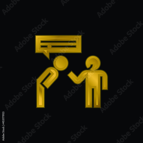 Apology gold plated metalic icon or logo vector