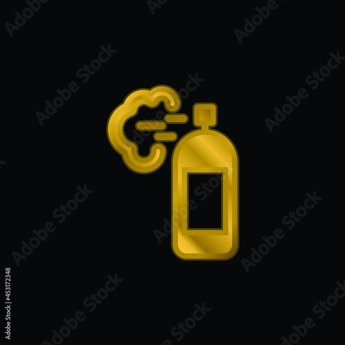 Air Freshener gold plated metalic icon or logo vector