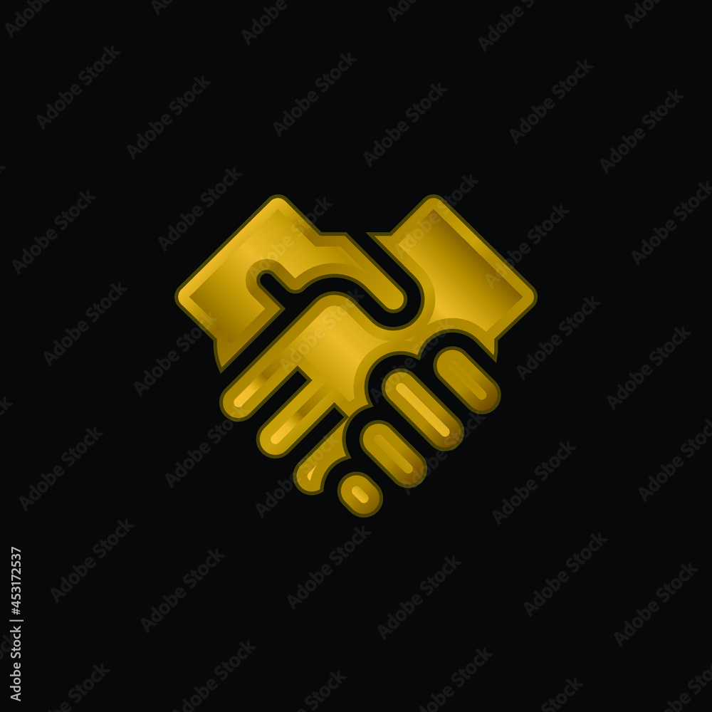 Agreement gold plated metalic icon or logo vector Agreement gold plated metalic icon or logo vector