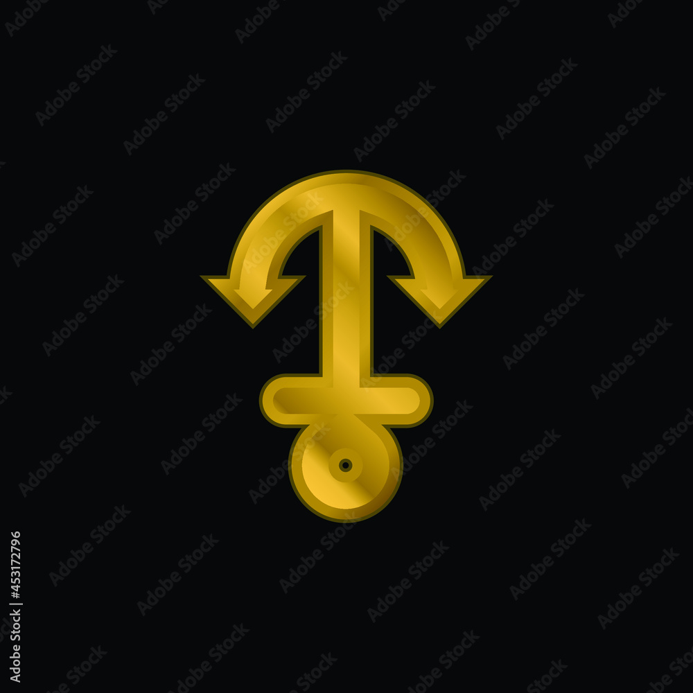 Anchor gold plated metalic icon or logo vector Anchor gold plated metalic icon or logo vector