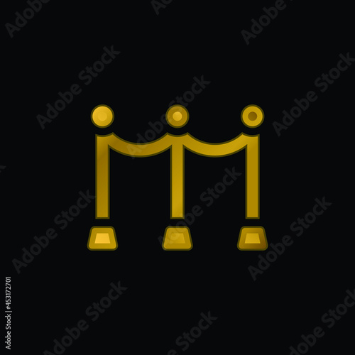 Barrier gold plated metalic icon or logo vector