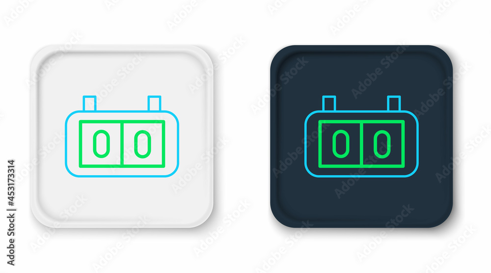Line Sport mechanical scoreboard and result display icon isolated on white background. Colorful outline concept. Vector Line Sport mechanical scoreboard and result display icon isolated on white background. Colorful outline concept. Vector