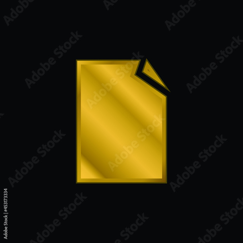 Black Paper Symbol gold plated metalic icon or logo vector