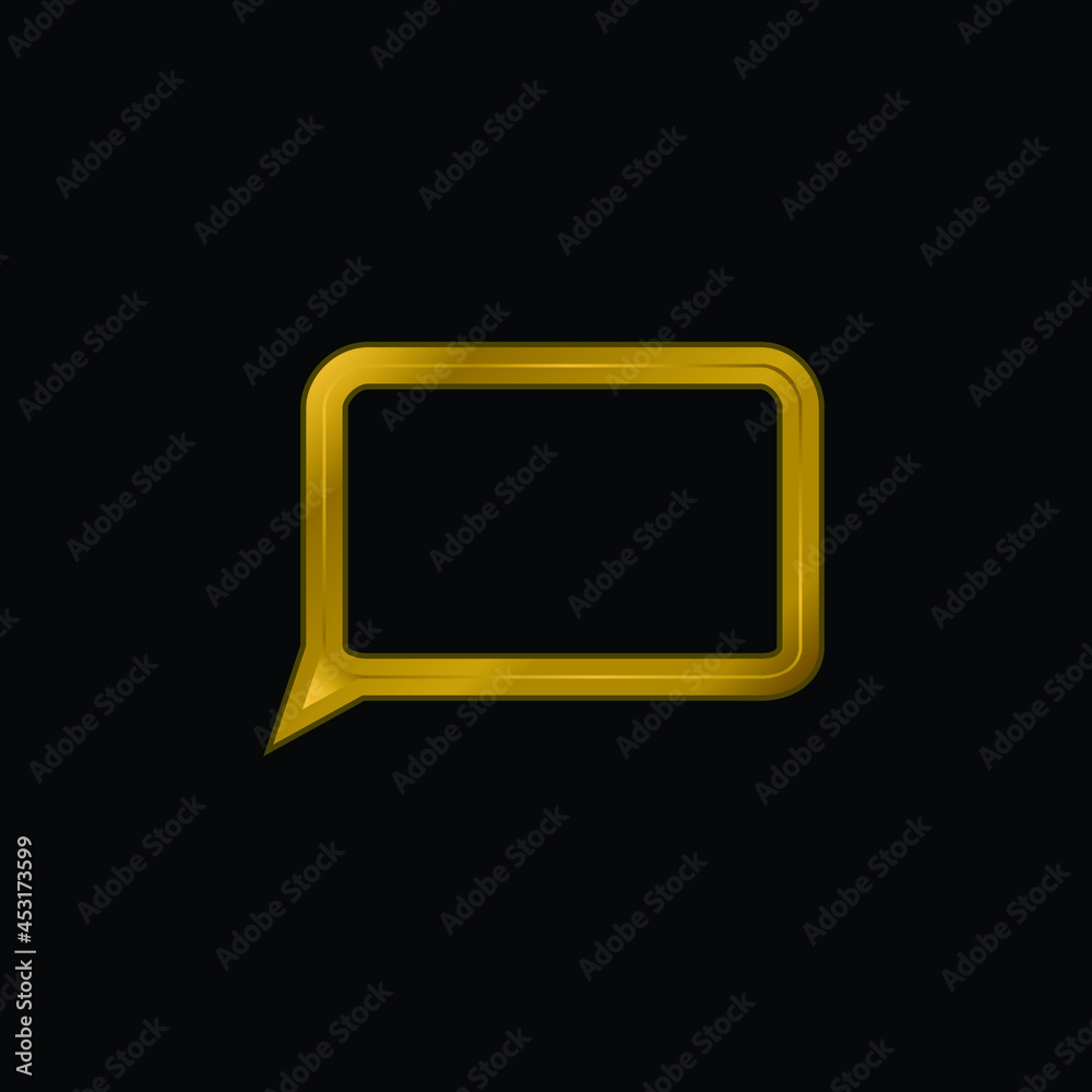 Blank Speech Bubble gold plated metalic icon or logo vector Blank Speech Bubble gold plated metalic icon or logo vector